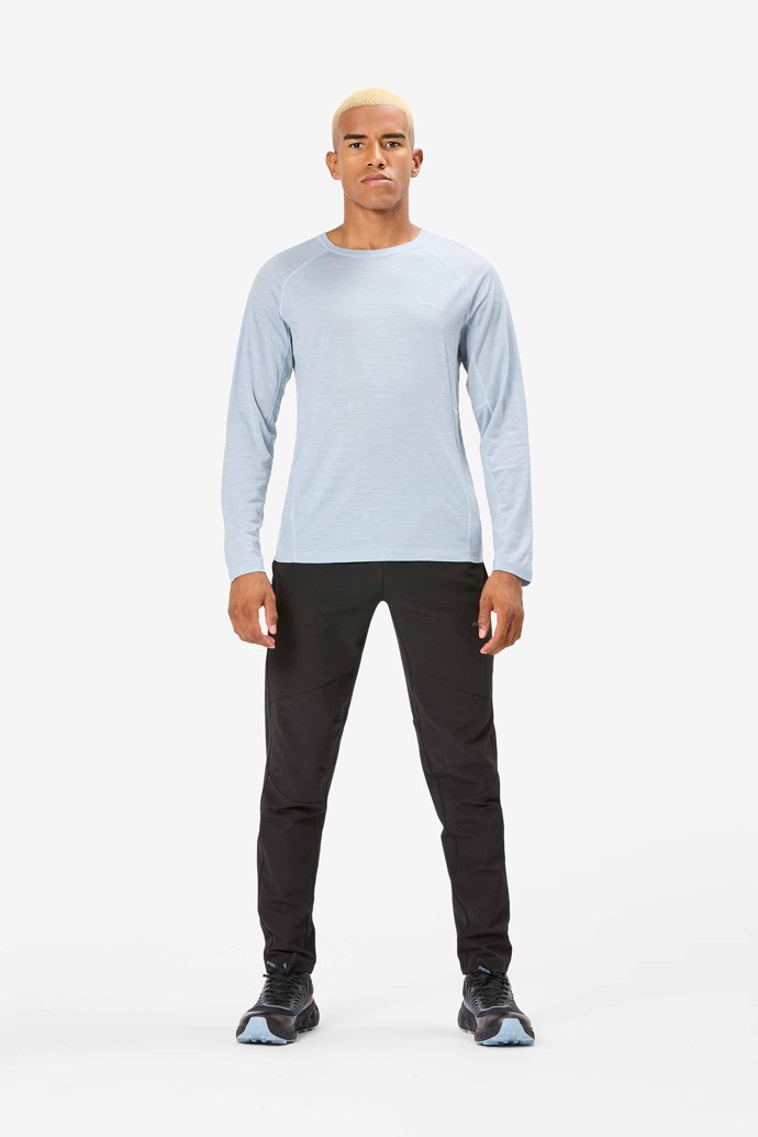 NNormal merino long sleeve t-shirt N2CMML1-002 T-shirts Blue | WUJDB4938