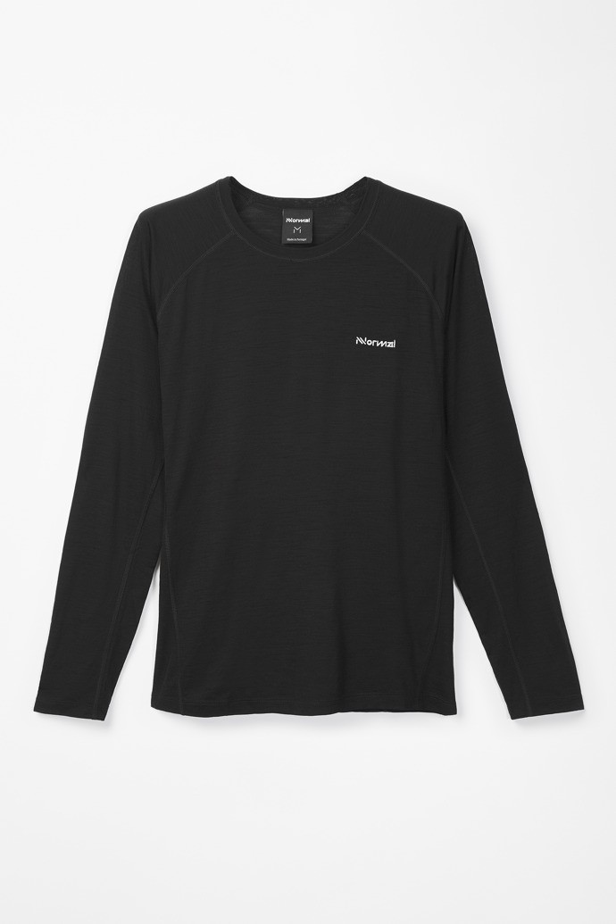 NNormal merino long sleeve t-shirt N2CMML1-001 T-shirts Black | MJHQD8104