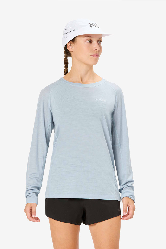 NNormal merino long sleeve t-shirt N2CWML1-002 T-shirts Blue | IBRMV9531