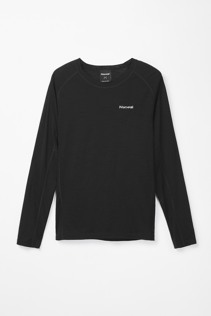 NNormal merino long sleeve t-shirt N2CWML1-001 T-shirts Black | BJMXV6571